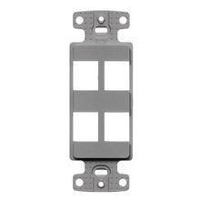 PREMISE WIRING netSELECT® NS614GY Wallplate Decorator Frame, 4 Ports, For Use With Jacks and Audio/Video Connectors, ABS/Thermoplastic, Gray