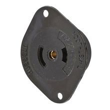 Wiring Device-Kellems Twist-Lock® HBL7487N 1-Phase Flanged Heavy Duty Midget Non-Grounding Locking Receptacle, 125/250 VAC, 15 A, 3 Poles, 3 Wires, Black
