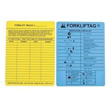 Brady® ForkliftTag® FLT-ETSI51 Rectangle Tag Insert, For Use With: Forklift® Tag Insert Holder, B-874 Plastic, Black/Blue/Yellow on White