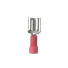 Panduit® Pan-Term® DV18-250B-CY DV-B Female Disconnect, 22 to 18 AWG Conductor, 0.25 in W x 0.032 in THK Tab, Butted Seam Barrel, Brass, Red, Insulated: Insulated