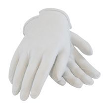 PIP® CleanTeam® 97-501I Economy Grade Inspection Gloves, Universal, Cotton, White, Seamless Style, Paired Hand, 8.7 in L