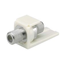 Panduit® PanNet™ CMFSRIWY Mini-Com® Pass Through Termination HDMI Coupler Module, 0.72 in H x 0.61 in W x 1.37 in D, Coaxial Cable, F-Type Connection, Off-White