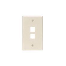 QuickPort® 41080-2TP Standard Size Wallplate, 1 Gang, 4-1/2 in H x 2-3/4 in W, Plastic, Light Almond