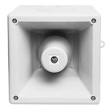 Allen-Bradley 855H-BCA10ADR6 Industrial Horn, 115V AC, 100 dB 10 Selectable Tones, Standard Base Conduit Feed, 5 J Strobe, Blue