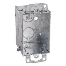 Steel City® CDOW Gangable Switch Box, Steel, 12.5 cu-in Capacity, 1 Gang, 1 Outlet, 4 Knockouts
