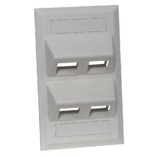 PREMISE WIRING AFP14G Angled Faceplate, 1 Gang, 4 Ports, Surface/Threaded Mounting, ABS