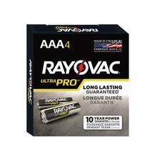 Rayovac® ALAAA-4BXJ Ultra Pro Alkaline AAA Battery, Vending Pack, Alkaline Chemical System, 1.5 V Nominal, 4 PK, AAA Battery