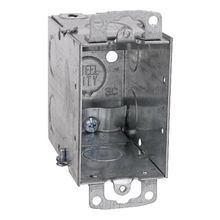 Steel City® CXWOW Gangable Switch Box, Steel, 18 cu-in Capacity, 1 Gang, 1 Outlet, 6 Knockouts