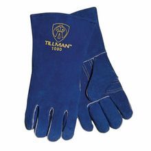 Tillman™ 1080 Welding Gloves, L, Split Cowhide Leather, Blue, 14 in L