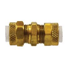 Midland Industries 20244 Tube Union, Union, 3/8 in, Poly-Flo® Flareless End Style, CA360 Brass