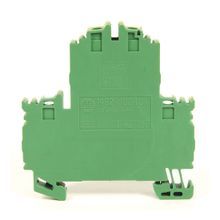 Rockwell Automation 1492-J IEC Terminal Block, Two-Circuit Feed-Through Ground Block, 4 mm (# 22 AWG - # 10 AWG) or 2.5 mm (# 22 AWG - # 12 AWG), 4 Connection points, Green / Yellow Stripe (Standard),