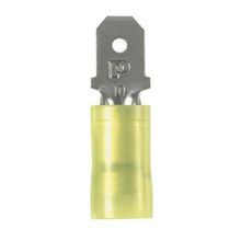 Panduit® Pan-Term® DNF10-250M-L DNF-M Insulated Vibration-Resistant Male Tab Disconnect, 12 to 10 AWG Conductor, 0.25 x 0.032 in Tab, Sleeved/Standard Barrel, Copper, Yellow