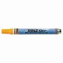Dykem® RINZ OFF® 91757 Water Removable Industrial Marker, Medium Tip, Aluminum Barrel Container, Yellow
