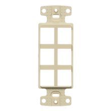 Hubbell Wiring Device-Kellems netSELECT® NS616I Standard Decorator Keystone Frame, 1 Gangs, 6 Ports, High-Impact Thermoplastic, Ivory