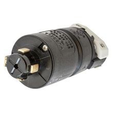 Wiring Device-Kellems Hubbellock® HBL21415B Heavy Duty Grounding Locking Plug, 600/250 VAC/VDC, 20/30 A, 3 Pole, 4 Wires, Black