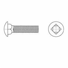 BBI 489072 Fully Threaded Carriage Bolt, Measurement System: Imperial, 3/8-16 Thread, 1-1/2 in Length Under Head, Low Carbon Steel, A Grade, Zinc CR+3