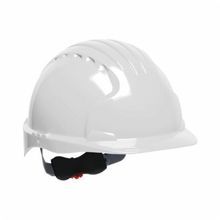 JSP® Evolution® 280-EV6151-10 Deluxe 6151 Non-Vented Short Brim Standard Hard Hat, Fits Minimum Hat Size: 20-7/8 in, Fits Maximum Hat Size: 25 in, HDPE, 6-Point Suspension, ANSI Electrical Class Rating: Class E, ANSI Impact Rating: Type 1