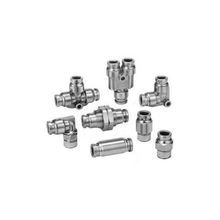 SMC® KQG2T13-N04S KQG2 Male Branch One Touch Fitting, 1/2 x 1/2 x 1/2 in Nominal, Push-In x Push-In x MNPT End Style, Stainless Steel