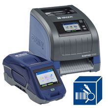 Brady® I3300-M611-KIT BradyPrinter M611 Operational Efficiency Kit with BradyPrinter i3300 Industrial Printer and Product & Wire ID Software, Color LCD Touch Screen, Auto Cutter, Color: Blue, Gray
