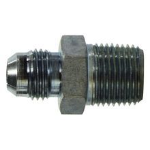 Midland Industries 24041616 Straight Connector, 1-5/16-12 x 1 in Nominal, 37 deg SAE Male JIC Flare x MNPT End Style, Steel