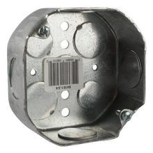 Steel City® 54151-3/4 Octagon Ceiling Box, Steel, 15.8 cu-in Capacity, 1 Outlet, 7 Knockouts, 1-1/2 in D Dimensions