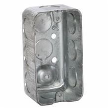 Wiring Device-Kellems 660 Handy Box With Conduit Knockout, Steel, 13 cu-in Capacity, 1 Gang, 10 Knockouts