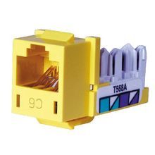PREMISE WIRING XCELERATOR™ NEXTSPEED® HXJ6Y25 8-Position Standard Universal A/B Jack, Cat 6 Module, Keystone Mount, 1 Port, Thermoplastic, Yellow
