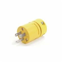Woodhead® 1447 Super-Safeway® 130141 Male Straight Blade Plug, 125 VAC, 15 A, 2 Poles, 3 Wires, Yellow