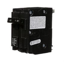 Siemens D260 Type QD Low Voltage Circuit Breaker, 120/240 VAC, 60 A, 10 kA, 2 Poles