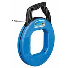 IDEAL® Zoom™ Tuff-Grip™ Pro 31-090 Fish Tape With Eyelet, 3/16 in W Tape, 50 ft Tape Length, Round Tape Profile, Stainless Steel Tape Material
