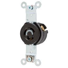 Wiring Device-Kellems Twist-Lock® HBL4760 Heavy Duty Single Locking Receptacle, 277 VAC, 15 A, 2 Poles, 3 Wires, Brown