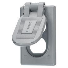 Wiring Device-Kellems Twist-Lock® HBL5222 Molded Standard Weatherproof Cover, 4.58 in L x 2.86 in W x 1.077 in D, Thermoplastic