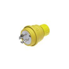 Molex® Watertite® 130147 3-Phase Straight Blade Plug with Locking Blade, 480 VAC, 20 A, 3 Poles, 4 Wires, Yellow