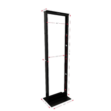 Wavenet 2POST-45U 2-Post, 45U, Open Frame Rack, Black, SPCC/Steel