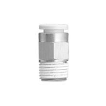 SMC® KQ2H06-01NS Different Diameter Straight Male Connector With Sealant, Connector, 6 mm x R1/4, Tube x MNPT End Style, Brass