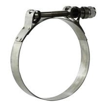 Midland Industries 840200 T-Bolt Clamp, 1-7/8 to 2-1/16 in Clamping, 2 in Trade, 301 Stainless Steel Band, 304 Stainless Steel Bolt, Import