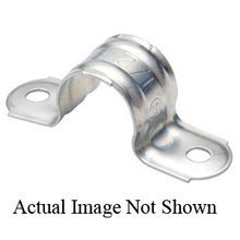 Bridgeport® 1922 2-Hole Pipe Strap, 1 in, For Use With: EMT Conduit, Steel, Electroplated Zinc