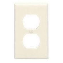 Leviton® 82003 Duplex Standard Size Receptacle Wallplate, 1 Gang, 4-1/2 in H x 2-3/4 in W, Thermoset, Almond