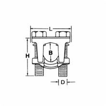 Blackburn® 2B350 Two-Bolt Connector, 4/0 AWG to 350 kcmil Solid/Stranded Copper Conductor, 3/4 x 1/2 in Bolt, Copper Alloy