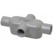 O-Z/Gedney X37 Type X Conduit Outlet Body, 1 in Hub, 7 Form, 15 cu-in Capacity, Grayloy Iron, Electroplated Zinc/Aluminum Enamel