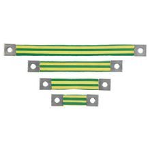 Panduit® StructuredGround™ BS100845 1-Hole Insulated Flat Braid Bonding Strap, 4 AWG Cable, 3/8 in Mounting Hole, Copper, Tin Plated