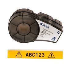 Brady® M21-500-595-YL All Weather Permanent Adhesive Vinyl Label Tape with Ribbon for M210 M211 BMP21-PLUS Printers - 0.5