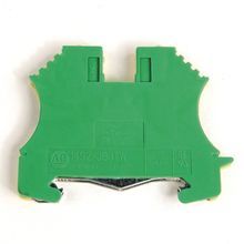 Rockwell Automation 1492-J IEC Terminal Block, One-Circuit Feed-Through Ground Block, 2.5 mm (# 24 AWG - # 12 AWG), 3 Connection points, 2 on one side, Green / Yellow Stripe (Standard),