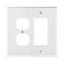 Wiring Device-Kellems PJ826W Mid Sized Wallplate, 2 Gangs, Polycarbonate, White