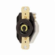 Wiring Device-Kellems Twist-Lock® Insulgrip® HBL2310 Flush Mount Grounding Heavy Duty Single Locking Receptacle, 125 VAC, 20 A, 2 Poles, 3 Wires, Black