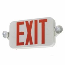 Lithonia Lighting® Contractor Select™ ECC R M6 Combination Low Profile Exit Emergency Light, LED Lamp, 1.4/1.7 W Fixture, 120/277 VAC, White Housing Finish, Legend: EXIT