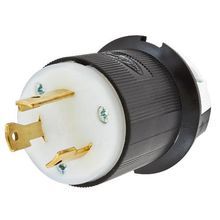 Wiring Device-Kellems Twist-Lock® Insulgrip® HBL2611 Grounding Locking Plug, 125 VAC, 30 A, 2 Pole, 3 Wires, Black/White