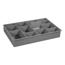 DURHAM MFG® 124-95-ADL-IND Large, Variable Compartment Insert, 9 Dividers, Gray