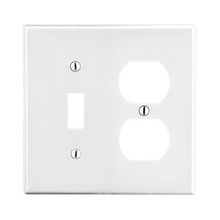 Wiring Device-Kellems PJ18W Mid Sized Wallplate, 2 Gangs, Polycarbonate, White