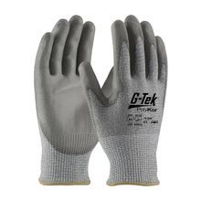 G-Tek® PolyKor® 16-564/XL Smooth Grip Cut-Resistant Gloves, XL, Polyurethane Coating, Polyurethane/PolyKor®, Knit Wrist Cuff, Resists: Abrasion, Chemical, Cut, Puncture, Tear, Ultraviolet and Water, ANSI Cut-Resistance Level: A4, Paired Hand